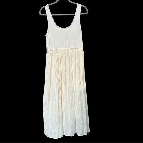 Hem & Thread Ivory Sleeveless Dress Layer Church Neutral Boho Flowy Stretchy SzL - Picture 2 of 9